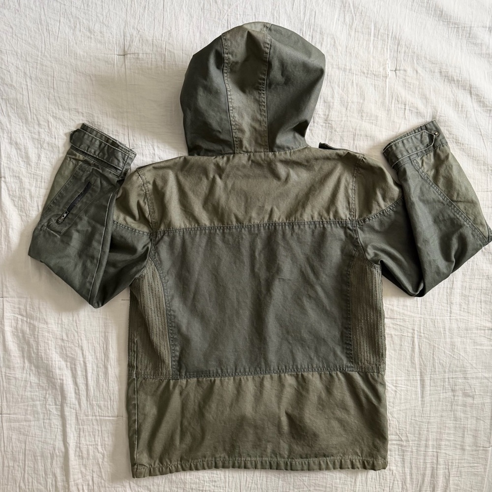 Hurley Waxed Plaid Lined Field Jacket Men’s Med Green Covert Military Tactical - Picture 7 of 12